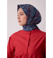 Etnik Desen %100 Twill İpek Eşarp BE04