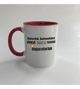 Bekarlık Sultanlıktır Ama Baskılı Kırmızı Mega Kupa