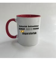 Bekarlık Sultanlıktır Ama Baskılı Kırmızı Mega Kupa