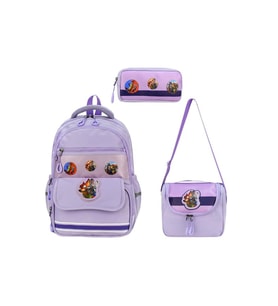 Unisex 3'lü İlkokul Çantası 40*30 Cm Beslenme Çantası Kalem Kutusu Ortopedik İlk Okul Çantası 496FB