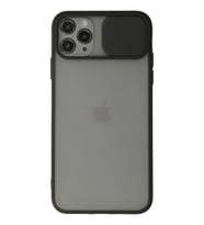 Durukar® iPhone 11 Pro Max Kılıf Palm Buzlu Kamera Sürgülü Silikon - Siyah