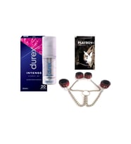 Durex Intense Kadın Uyarıcılı Jel + Kırmızı Deri El ve Ayak Kelepçesi + Hediye