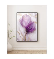 Tablo Ahşap Çerçeveli Tablo Çerçeveli PosterÇiçek Temalı Mermer Desen Soyut Tablo (Karışık)