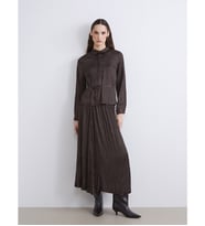 LCW Modest Kahverengi Beli Lastikli Saten Pileli Etek