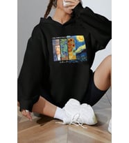 Artistic Baskılı Sweatshirt (Siyah)