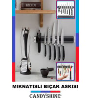 Mıknatıslı Bıçak ve Kepçe Askısı, 33 cm, Pratik ve Şık Organize Edici