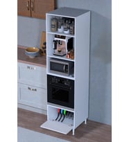 Eliusta Viramo Mikrodalga/Ankastre Fırın Dolabı 1 Kapaklı Depolama Alanlı 60x217x56 cm Modüler Dolap (Beyaz)