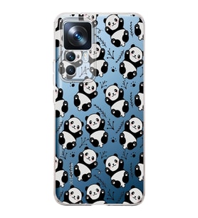 Xiaomi Mi 12t  Kamera korumalı Kapak Panda Tasarımlı  Şeffaf Kılıf