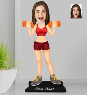 Kişiye Özel Fitness Kadın Ahşap Biblo-1