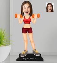 Kişiye Özel Fitness Kadın Ahşap Biblo-1