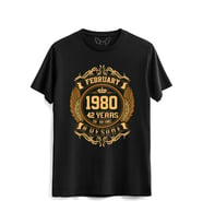 Vintage Gold Awesome Series February 1980 Siyah Tshirt