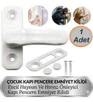 1 ADET Bebek Çocuk Pvc Pimapen Kapı Pencere Emniyet Koruma Kilidi Mandalı Cam Hırsız Kilidi Beyaz