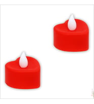 Led Işıklı Pilli Tealight Kalp MuM, 4x2cm Sarı Işık - 2 Adet (STD)