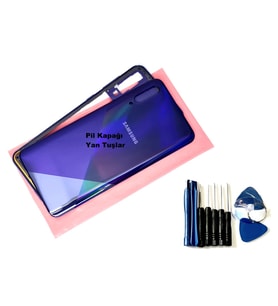 Tkgz Samsung Galaxy A30S A307 KASA Arka Pil Batarya Kapağı (TAMİR SETİ) MAVİ