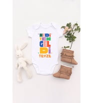 Unisex Bebek Hediyen Geldi Teyze Baskılı Body Zıbın