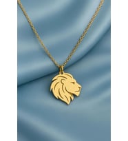 Kişiye Özel 925 Ayar Gümüş Erkekler İçin Aslan Kolye (Gold)