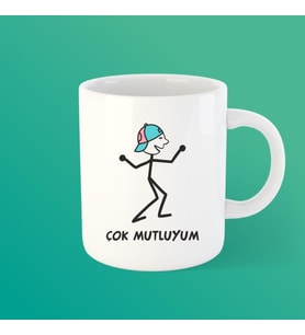 Çok Mutluyum Bardak Kupa