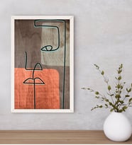 BK Home Picasso Style Dekoratif Ahşap Beyaz Çerçeveli Tablo-7