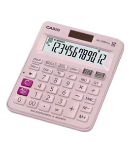 Casio MJ-120D Plus Pembe İşlem Kontrollü 12 Hane Masa Üstü Hesap Makinesi