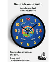 İsme Özel Gökkuşağı Doğal Manzara Çocuk Odası Duvar Saati Orta Boy 30 cm Siyah Camlı Sessiz