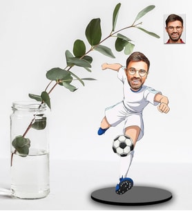 Kişiye Özel Futbolcu Tasarımlı Karikatür Ahşap Biblo Model-5