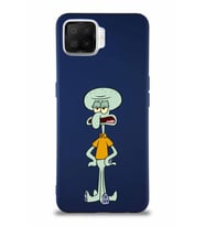 Oppo A73 Soft Premier Kapak Squidward Dokunaç Tasarımlı Silikon Kılıf - Lacivert (Şeffaf)