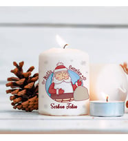 Kişiye Özel Noel Baba Tasarımlı Yılbaşı Mumu