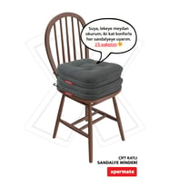 2’li Sandalye Minderi Fermuarlı 42x42x8 cm Kalın Çift Kat Pofidik Antrasit
