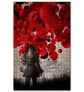 Cakapuzzle Korkunç Palyaço Baskılı Görsel Puzzle Yapboz MDF (Ahşap) (120 Parça)