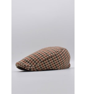 Desenli Camel Erkek Kasket Driver Şapka Flat Cap (Kahverengi)