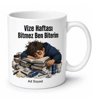 Vize Haftası Yazılı Komik Baskılı Kupa Bardak Öğrenci Hediye