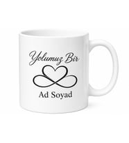 İsme Özel Yolumuz Bir Yazılı Kupa Bardak Sevgiliye Hediye Özel Tasarım