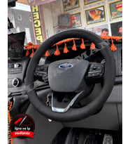 Ford Focus 4 Dikme Direksiyon Kılıfı Premium Komple Delikli Deri Siyah Dikiş 2018-2026