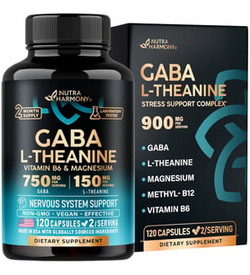 Gaba L-Theanine Stress Support Comlex 900 mg 120 Capsules ( 5 in 1 )