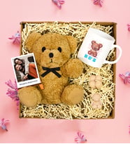 Kişiye Özel Kupalı Figürlü Mum & Teddy Ayıcık Hediye Seti (Model 1)