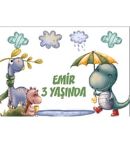 Dinozorlar Temalı Doğum Günü Afişi 35X50 cm
