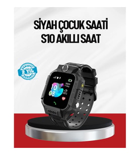 Mey İthalat® S10 Akıllı Çocuk Saati Siyah Model Çift Yönlü Konuşma ve SOS