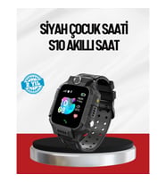 Mey İthalat® S10 Akıllı Çocuk Saati Siyah Model Çift Yönlü Konuşma ve SOS