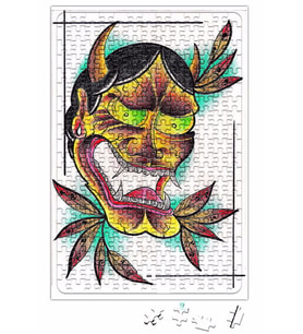 Tribal Indian With Demon Hornsv Puzzle 240 Parça Yapboz