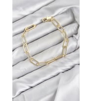 CM Ataş Zincir Model Gold Renk Pirinç Kadın Bileklik