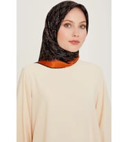 Armine Tivil İpek Eşarp 9239 - 80 Turuncu Karışık Desen