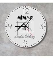 Mimara Hediye İsim Yazılabilir Metal Saat 29cm - Eskiz Tasarımlı Sessiz Akar Saat