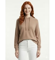 Kadın Kapüşonlu Basic Regular Fit Sweatshirt