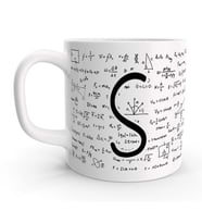 S Harfi Matematik Formül Tasarım Harfli Kupa Bardak