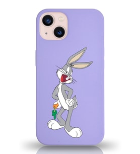 Apple iPhone 13 Mini  Lansman Kılıf Bugs Bunny Tasarımlı Altı Kapalı İçi Kadife Kaplı  Kapak (Şeffaf)