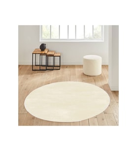 Eliana Home Baskılı, Yıkanabilir Kaymaz Taban Yuvarlak Halı LNA7097 120x120 cm (Bej)