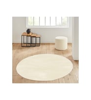 Eliana Home Baskılı, Yıkanabilir Kaymaz Taban Yuvarlak Halı LNA7097 120x120 cm (Bej)