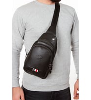 NEWİSH POLO BODY BAG ÇAPRAZ SIRT ÇANTASI-SUNİ DERİ (Siyah)