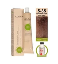 Renna AMONYAKSIZ Bitkisel Yıpranmış Saçlar İçin Saç Boyası 5-35 Açık Kestane 60ml