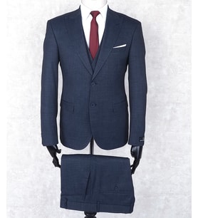 Jan Carlucci Slimfit Yelekli Drop 6 Takım-Lacivert